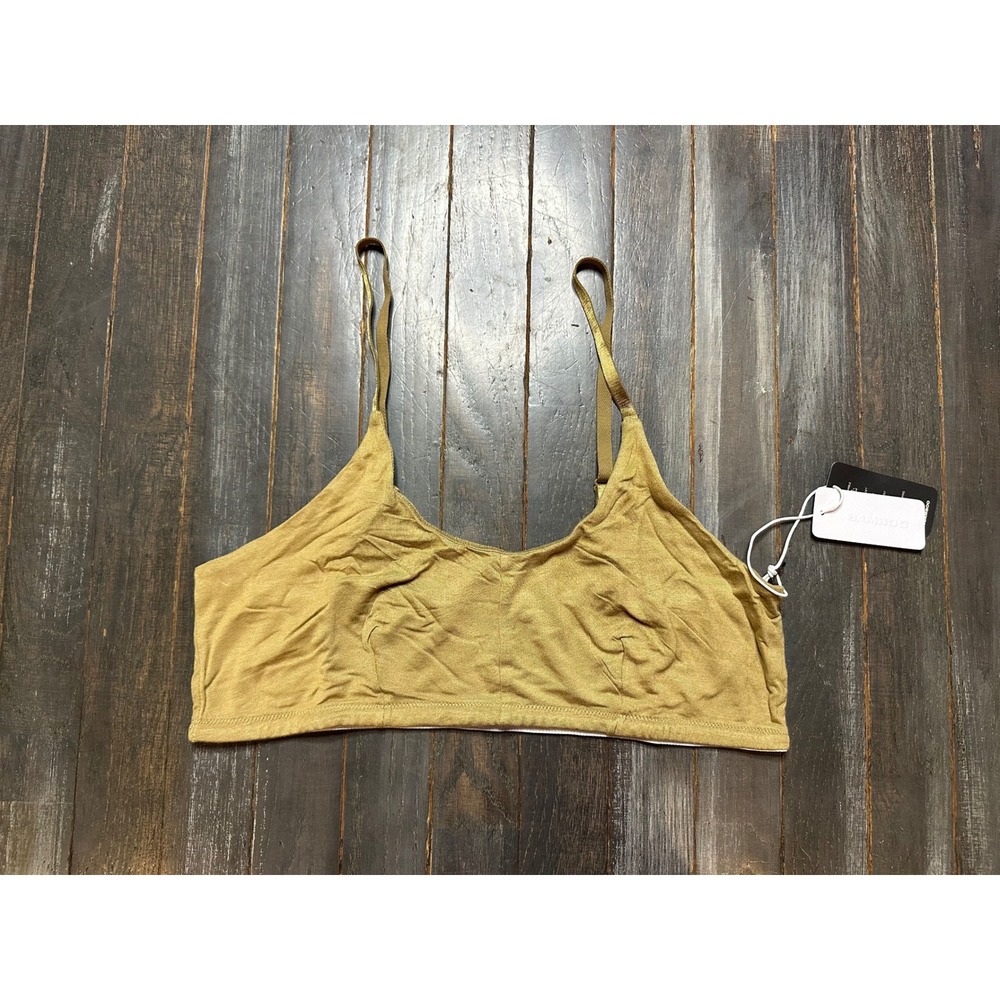 Bamboo Underwear Womens XL Mustard Gold Viscose Bralette Adjustable Straps